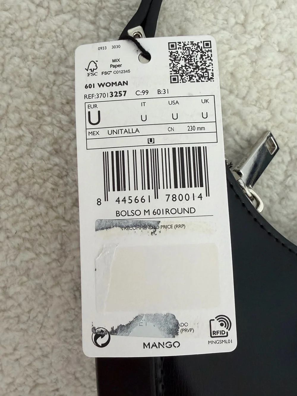 NWT Mango Oval Short Handle Bag